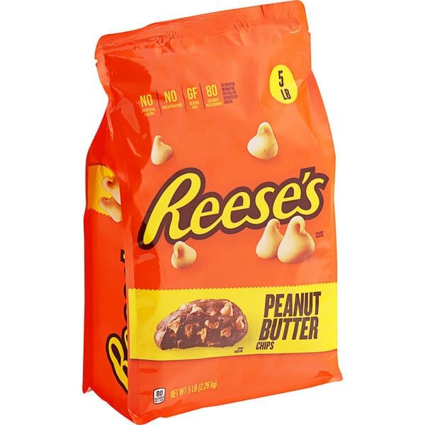 Reese's Puffs baking chips close-up highlighting peanut butter flavor for baking.