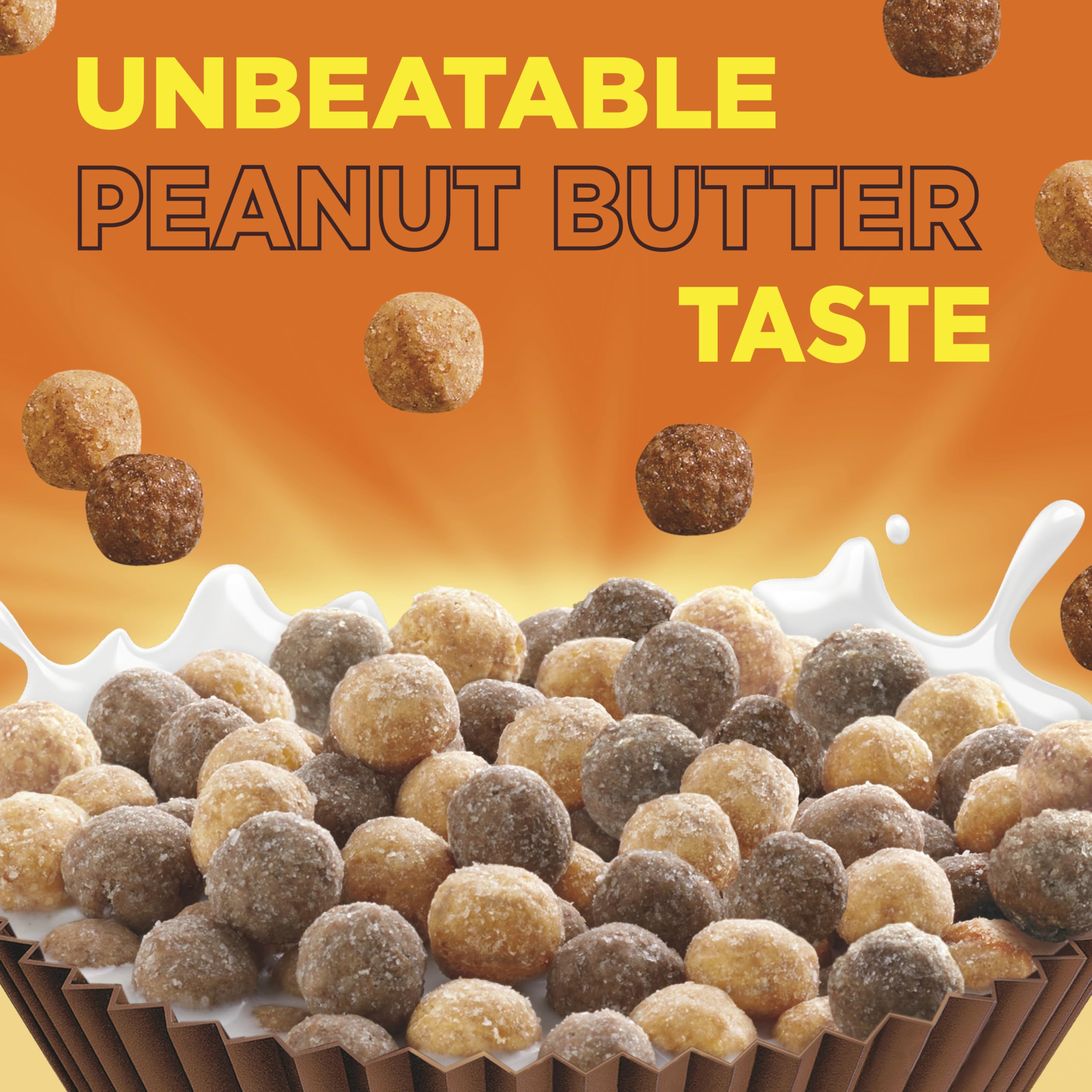 Reese's Puffs bowl with milk ready for a quick breakfast