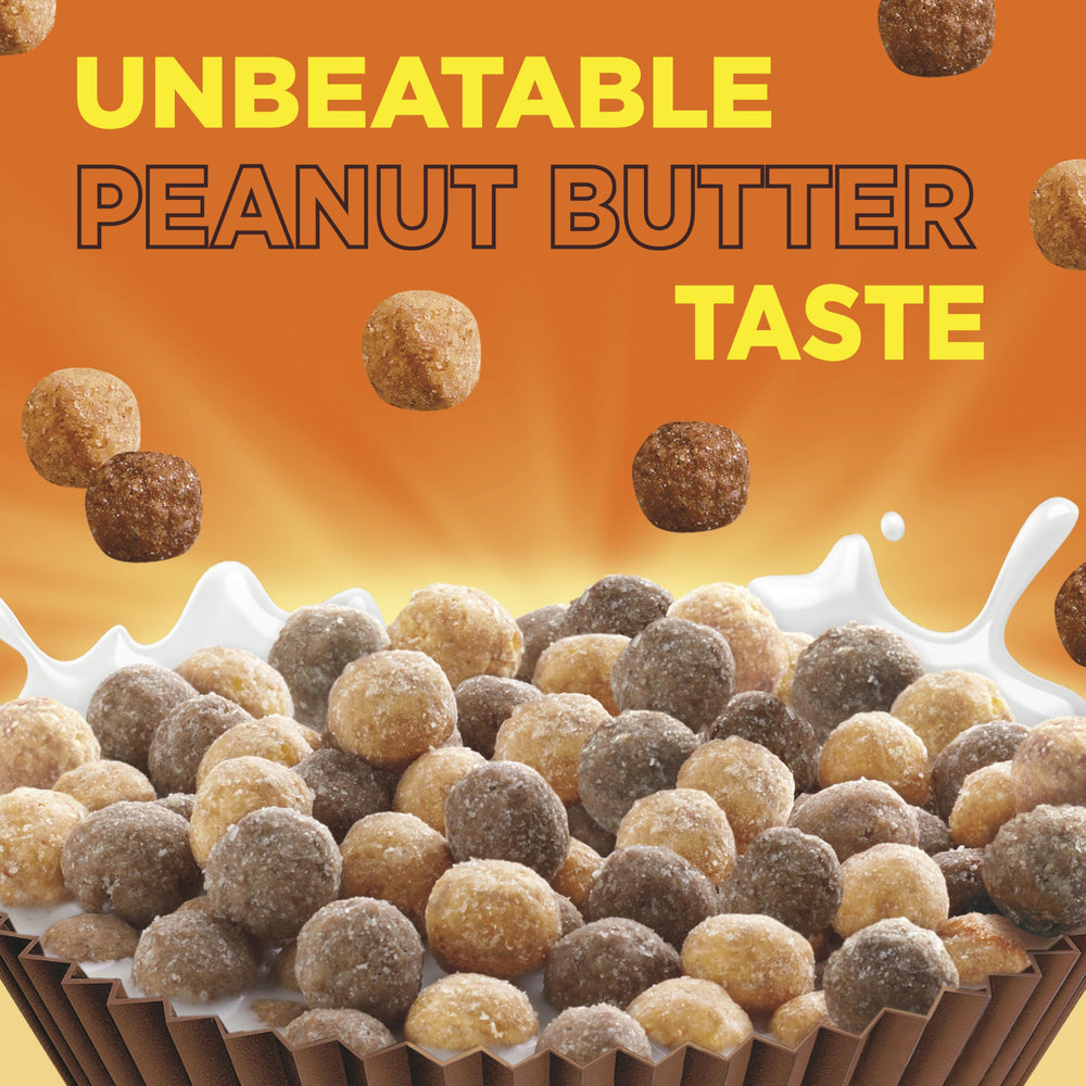 Reese's Puffs bowl with milk ready for a quick breakfast