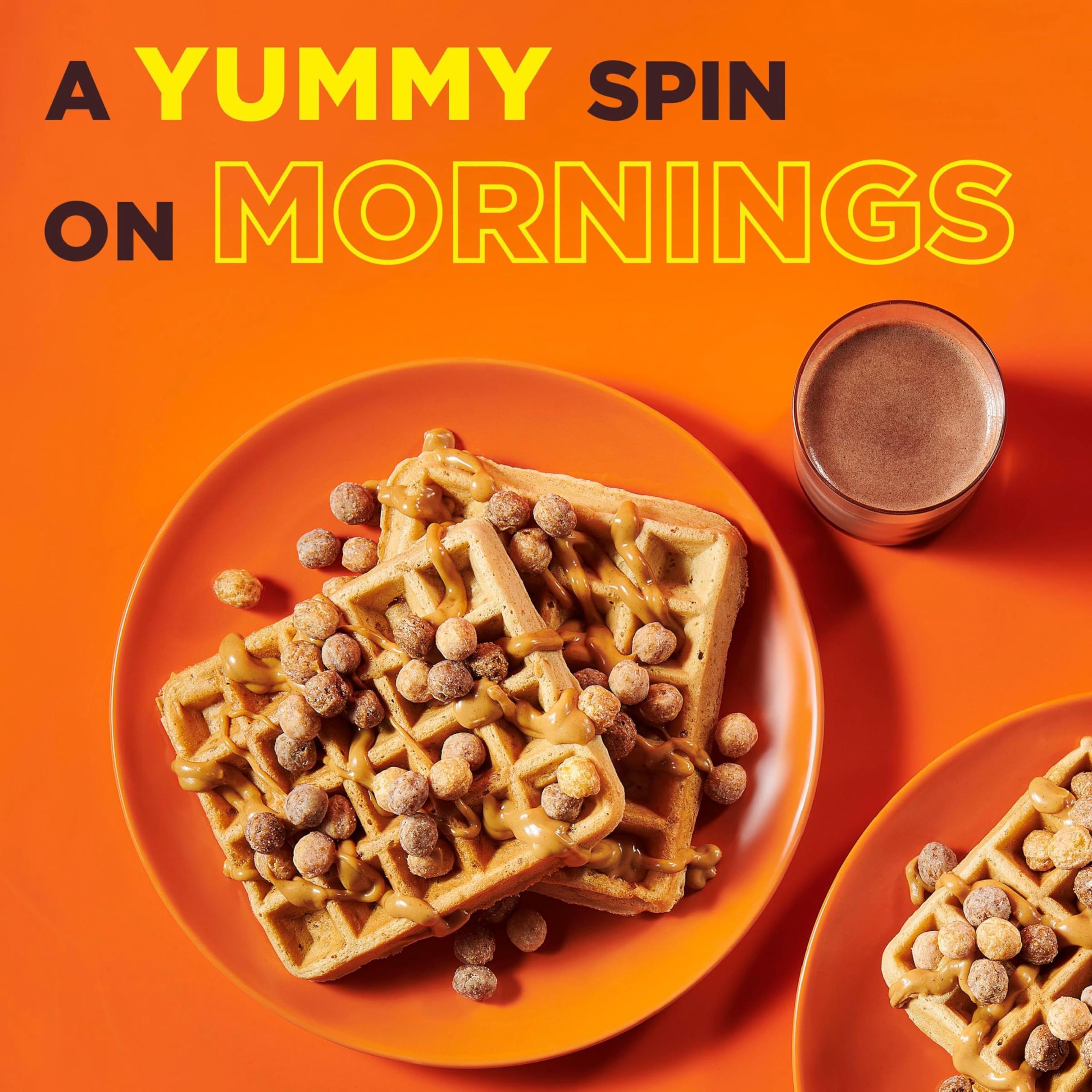 Box front of Reese's Puffs highlighting chocolatey peanut butter mix.