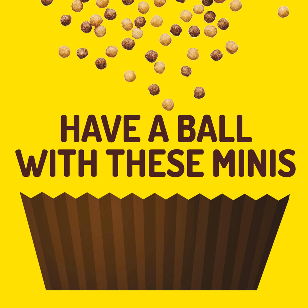 Reese's Puffs Minis used as an ice cream topping for a chocolate peanut butter twist