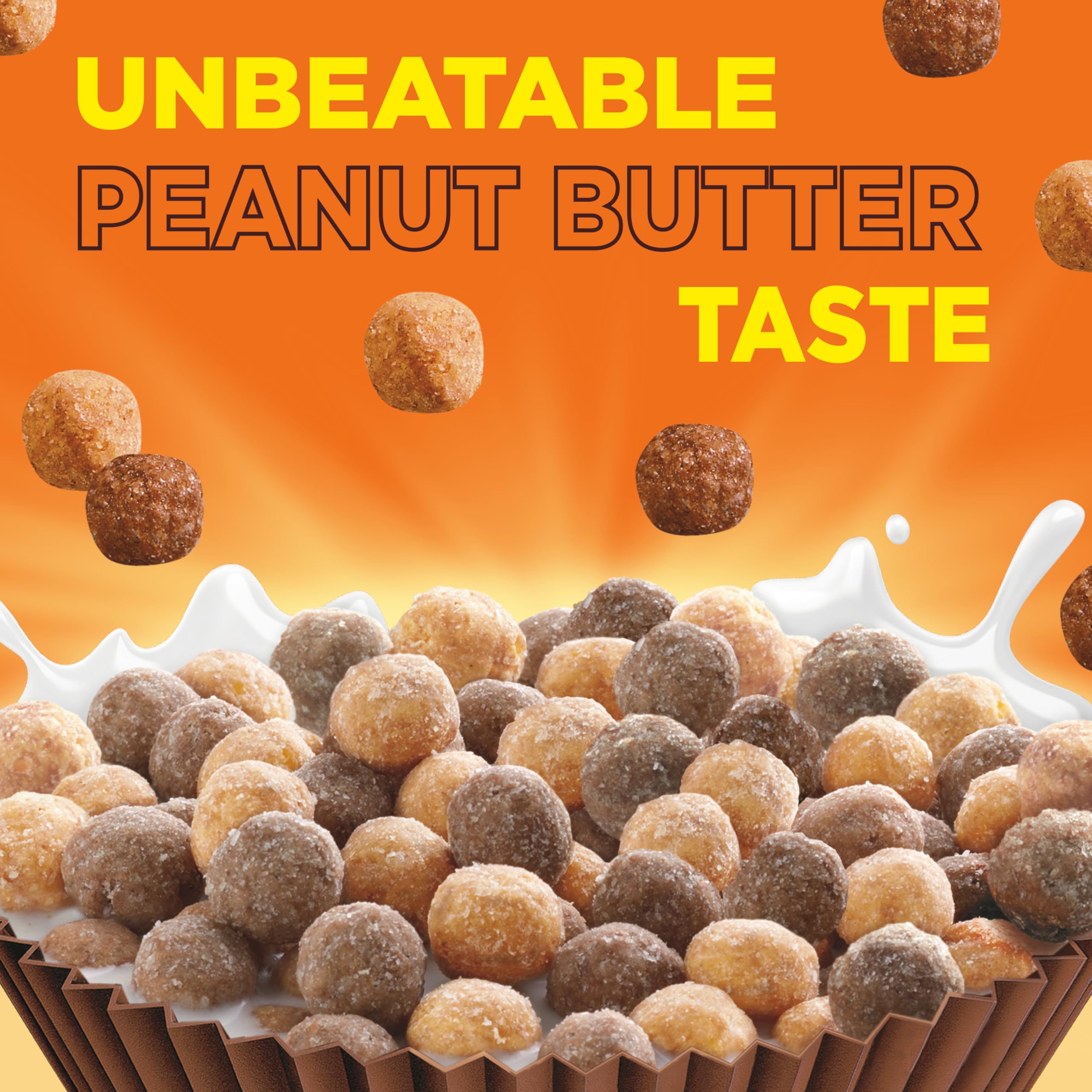 Reese's Puffs real peanut butter crumbs showcase authentic flavor in every bite.