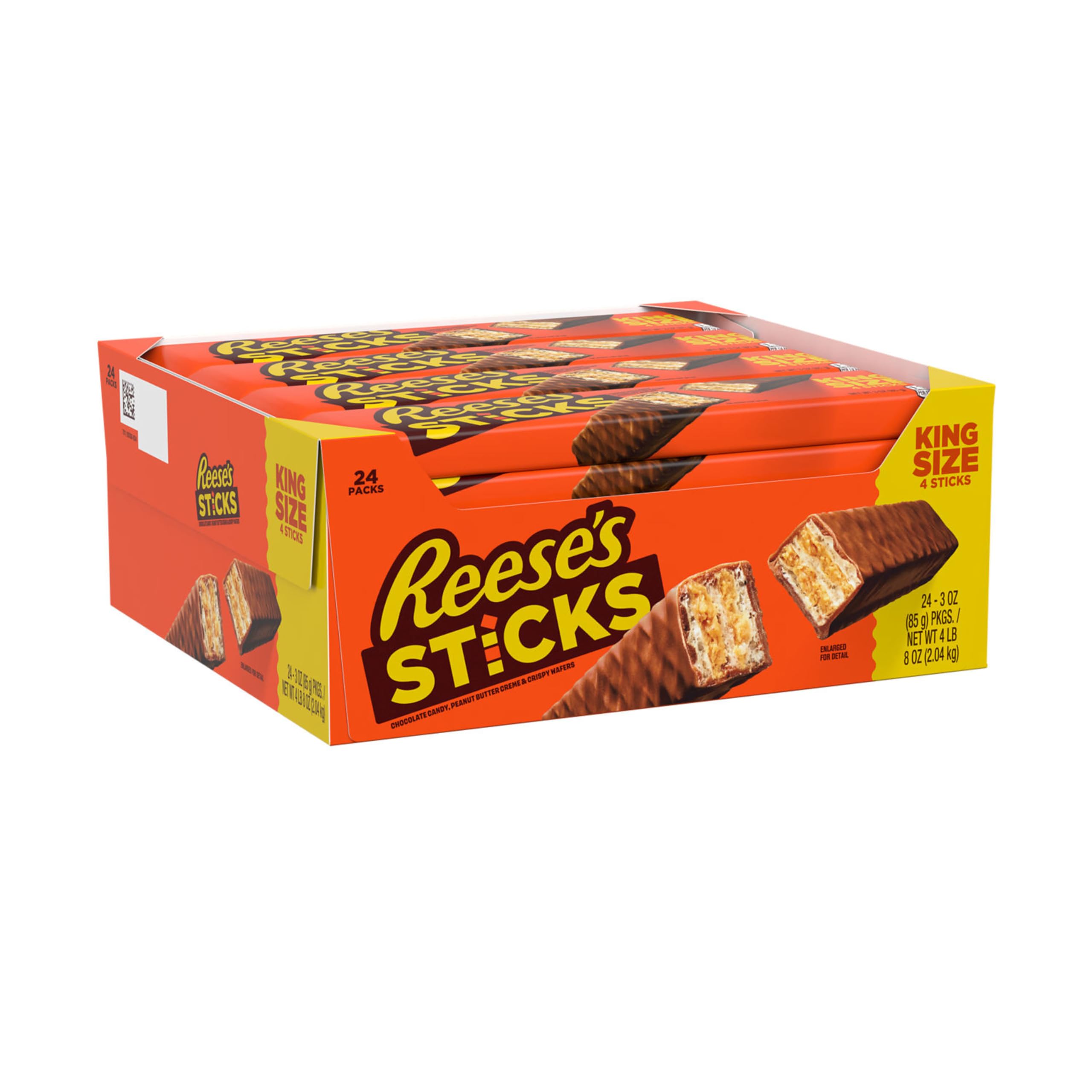Layers of crispy wafers and creamy peanut butter inside REESE'S STICKS