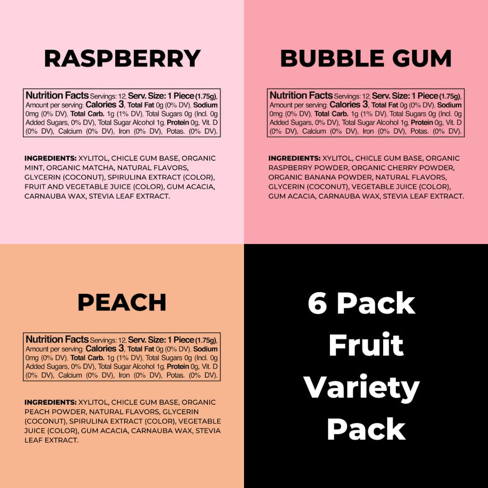 Refresh Gum garden mint flavor closeup emphasizes a cool, natural mint profile with organic powders.