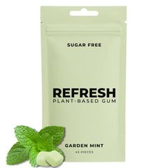Refresh Gum Garden Mint pack with resealable pouch for on-the-go freshness