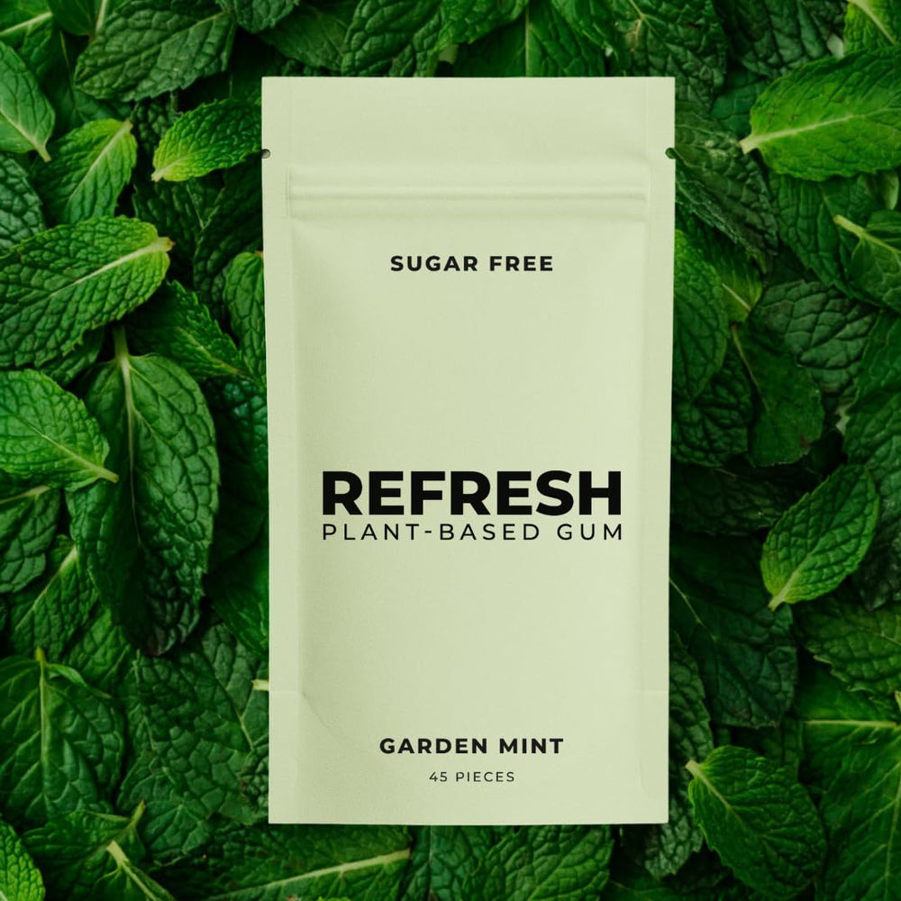 Organic mint powder flavor in Refresh Gum pieces