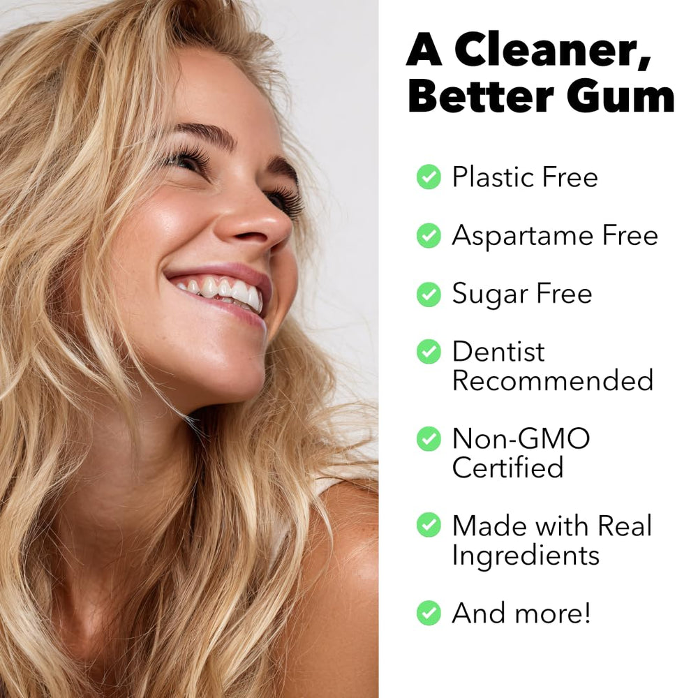 Refresh Gum Peppermint organic raspberry powder adds vibrant aroma.