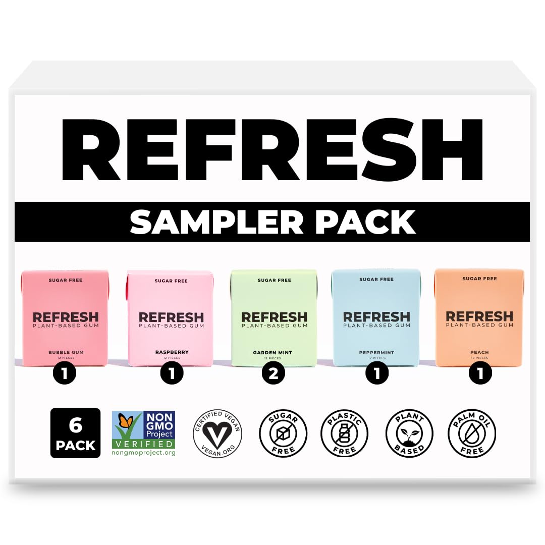 Refresh Gum plant-based gum base offers a plastic-free chew experience