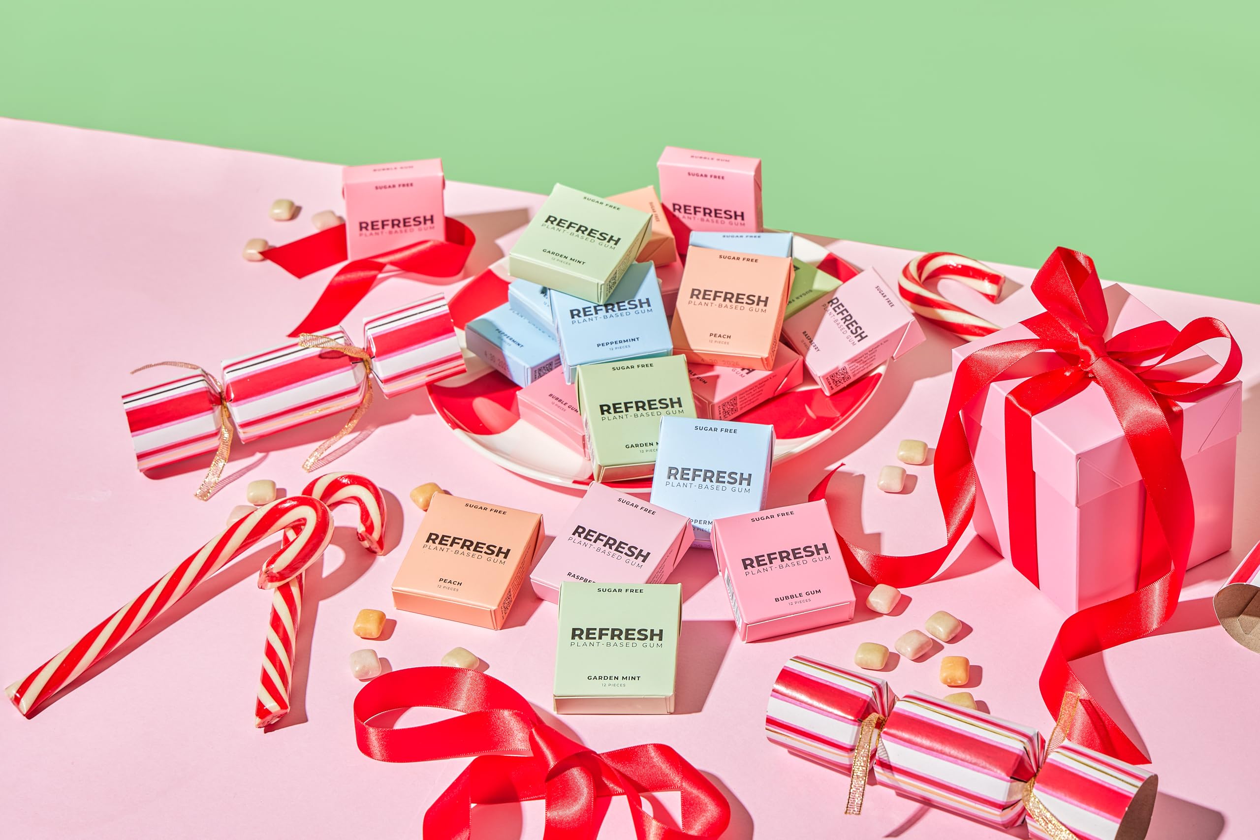 Refresh Gum long-lasting flavor without sugar spikes.