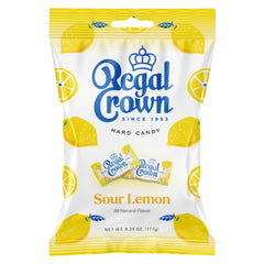 Regal Crown Sour Lemon Hard Candy peg bag front for on-the-go snacking