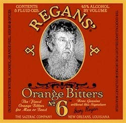 Regan's Orange Bitters No. 6 on a bar setup with citrus note-forward aroma