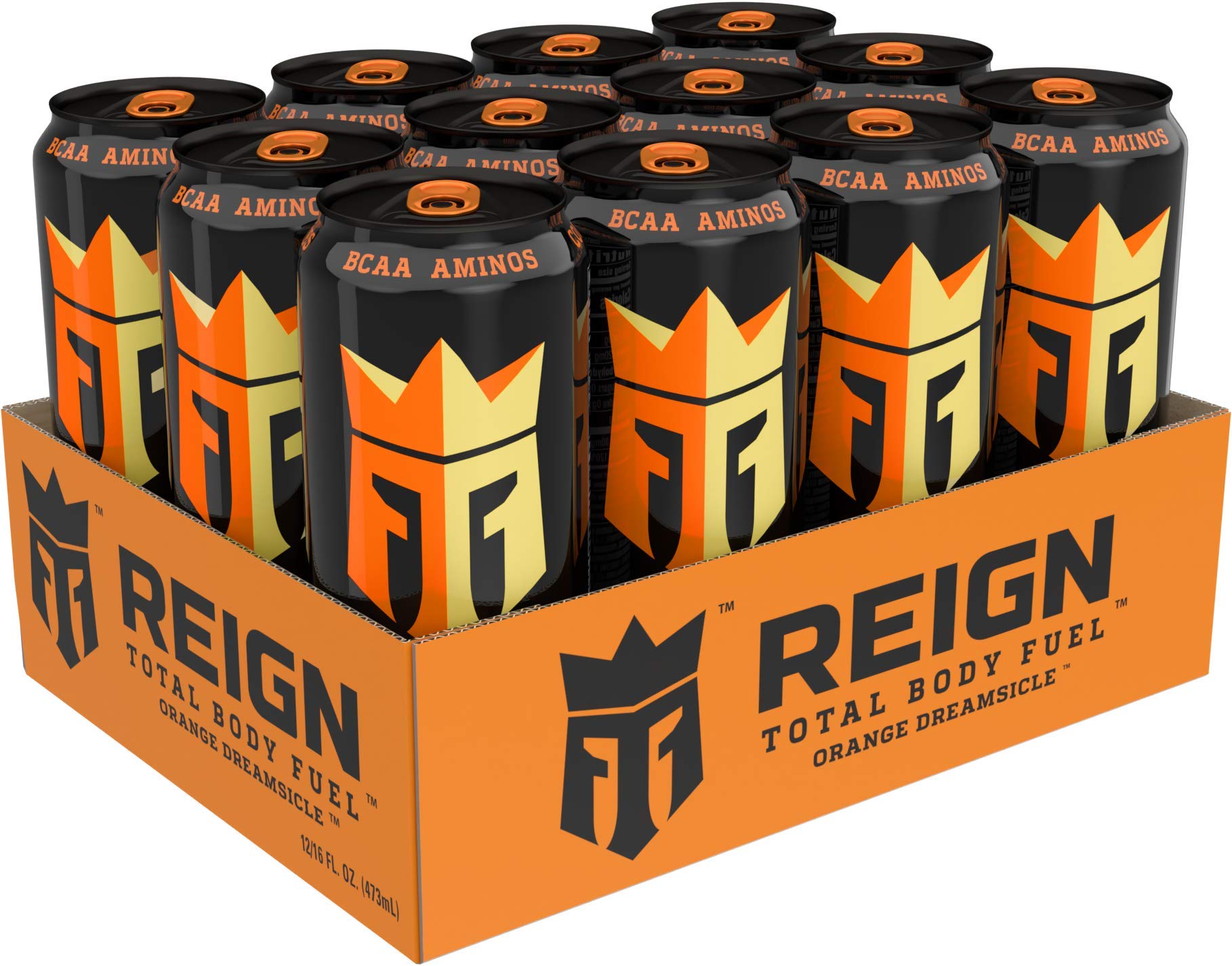 Reign 12-pack front view for gym-ready convenience.