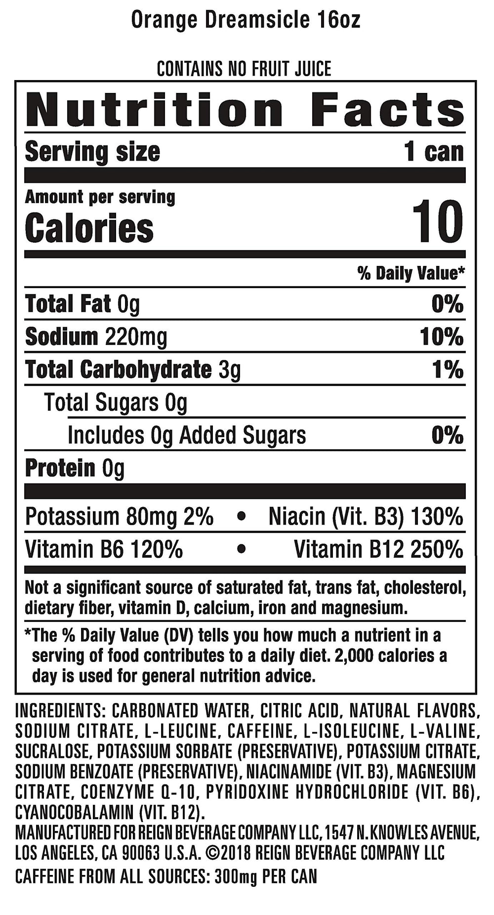Reign Total Body Fuel pour highlighting orange citrus flavor energizing training.