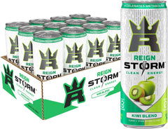 REIGN Storm kiwi-apple bottle pour for a workout-ready energy lift.
