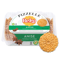 Reko pizzelle anise cookie pack showcasing authentic Italian flavor and crisp texture for snacking