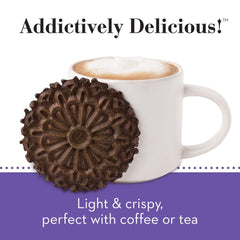 Reko pizzelle cookies on plate, low-calorie option for mindful snacking.
