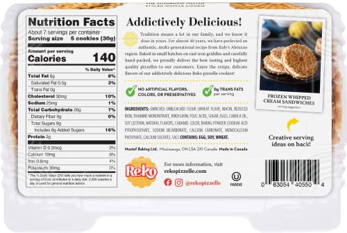 Reko Pizzelle Lemon aroma detail suggests fresh citrus and light sweetness