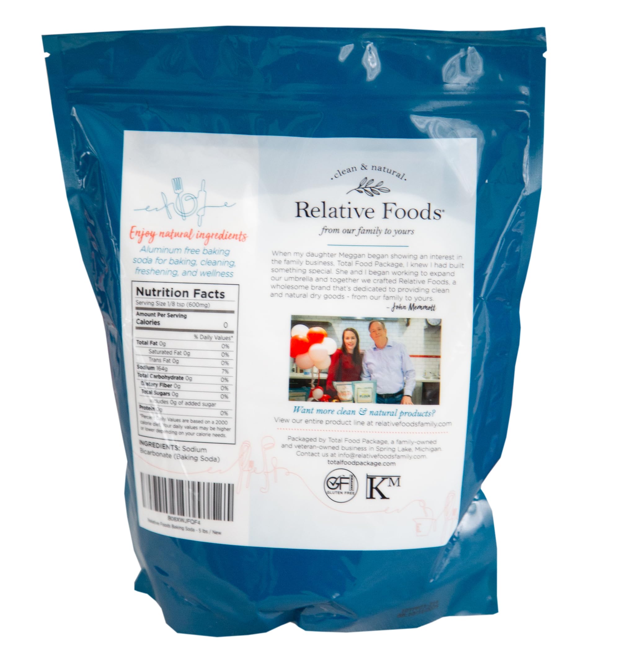 Relative Foods Baking Soda poured from a measuring cup, great for recipes.