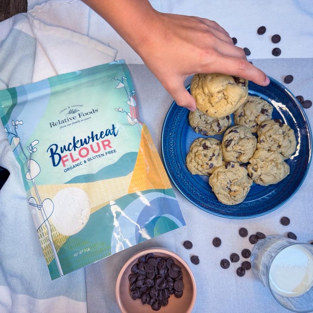 Relative Foods buckwheat flour pancakes with nutty aroma.