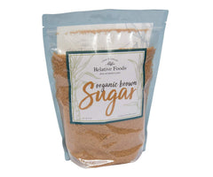 Relative Foods Organic Brown Sugar 3lb bulk bag, ideal for baking.