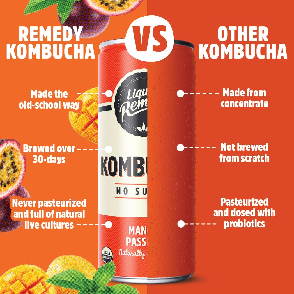 Remedy Liquid Mango Passion in fridge display signals ready-to-enjoy, non-alcoholic option.
