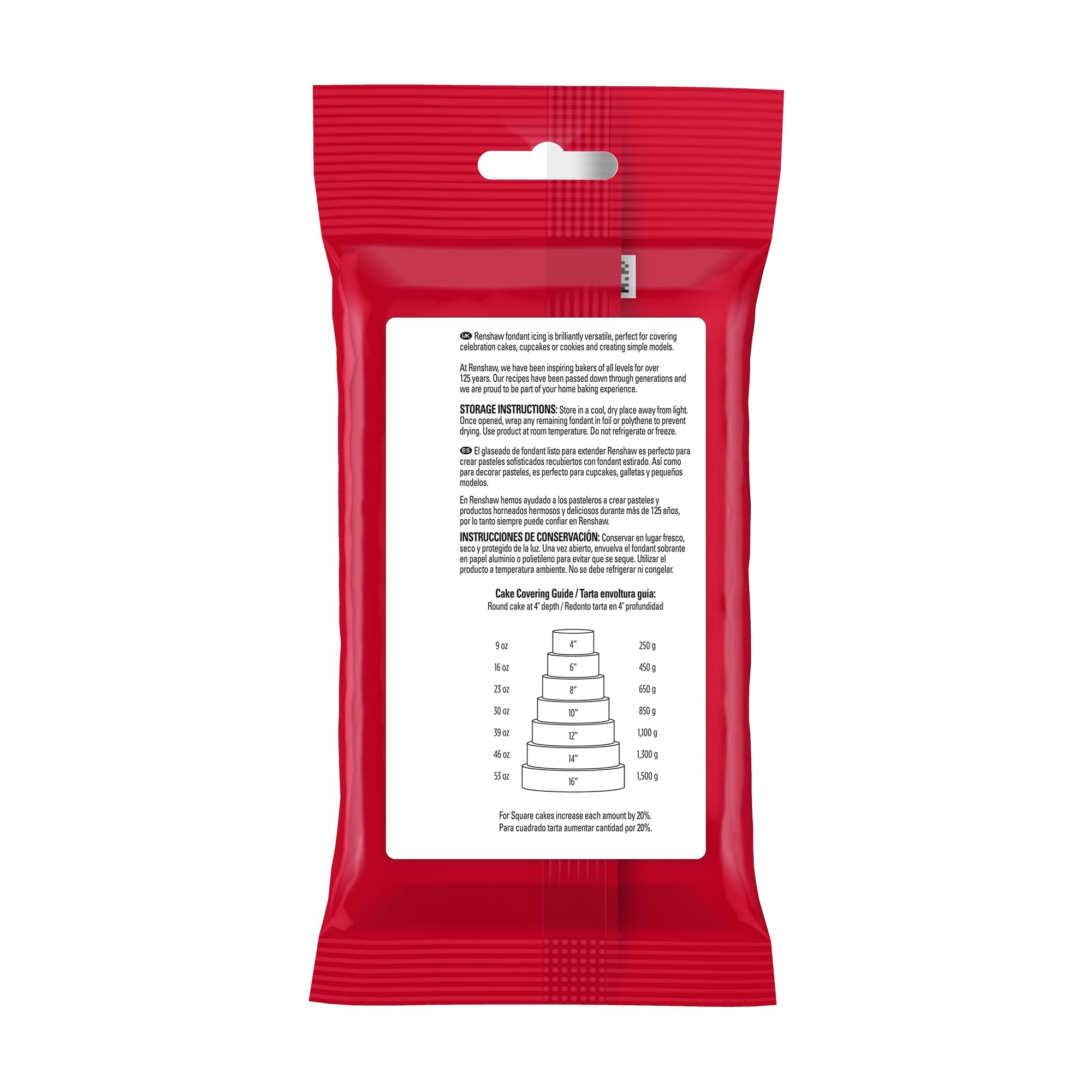 Renshaw Kosher vegetarian fondant packaging for diverse decorating needs.