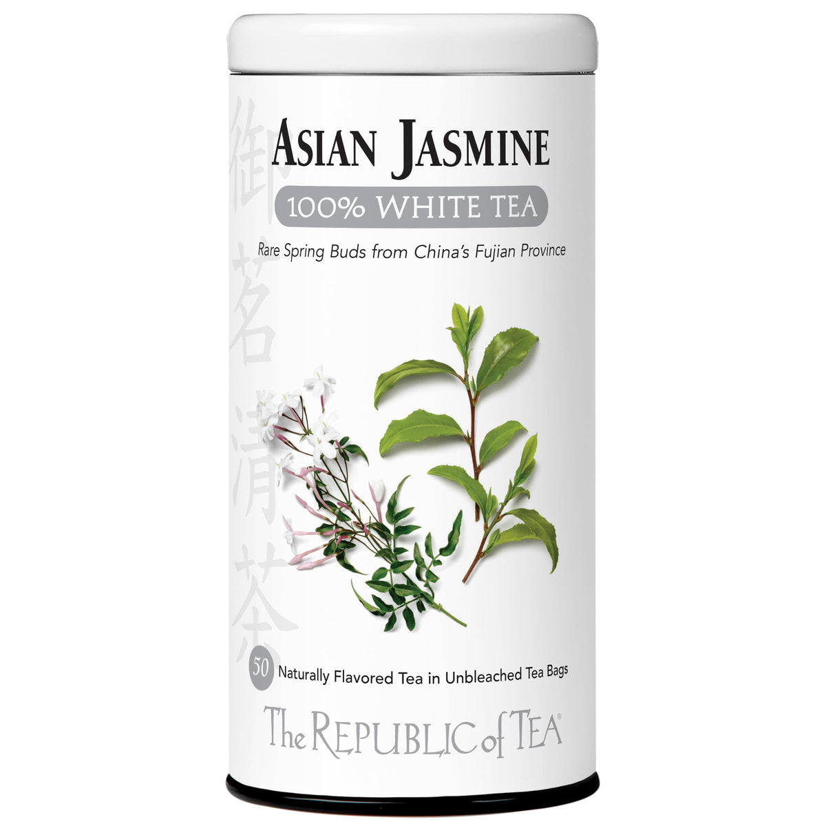 The Republic of Tea Asian Jasmine white tea bag for a delicate morning ritual