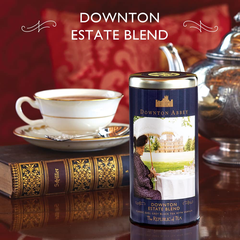 The Republic of Tea Downton Abbey Estate Blend steeping cup image, signaling an elegant, balanced brew.