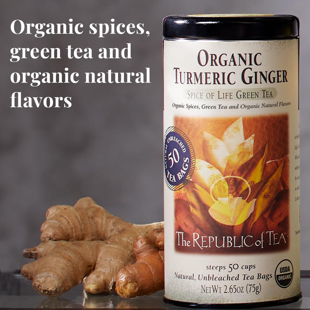 Republic of Tea green tea leaves with turmeric ginger blend aroma