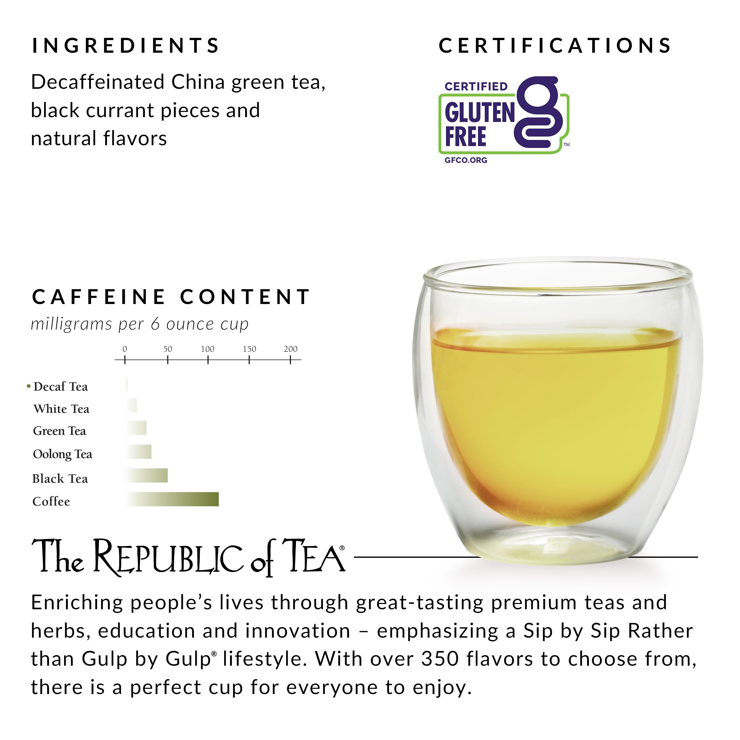 The Republic of Tea green tea tin packaging with balanced aroma