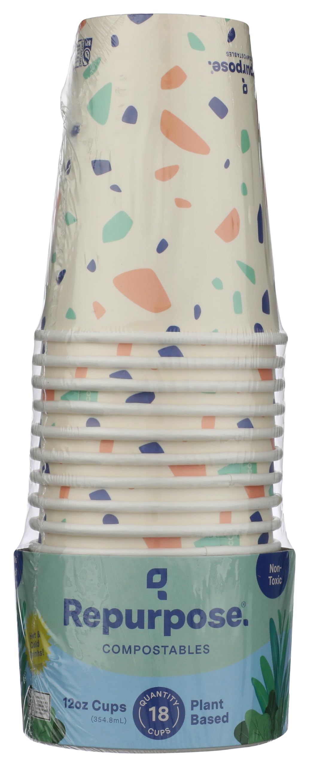 Repurpose 12oz hot cup 18-count in action for coffee, durable and eco-friendly.