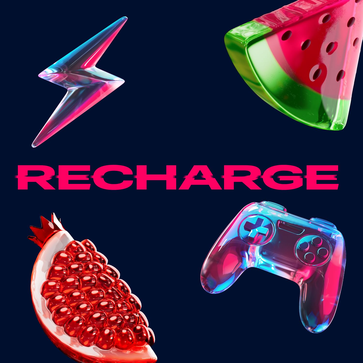 RESPAWN Energy Gum flavor image featuring pomegranate watermelon for refreshment