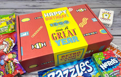 Retro Candy Yum 1986 candy assortment close-up highlighting classic 80s favorites