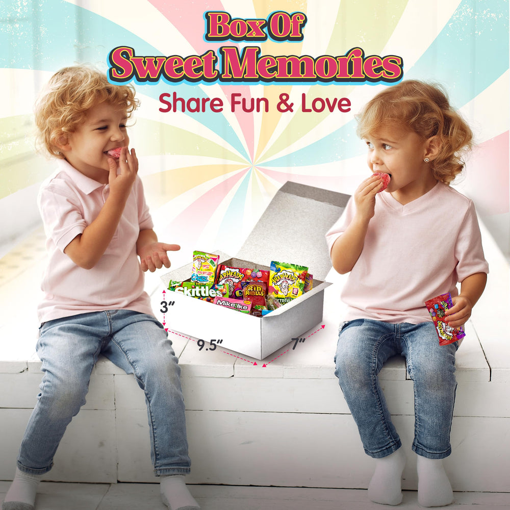 RETRO CANDY YUM shrink-wrapped gift box emphasizes gift-ready appeal