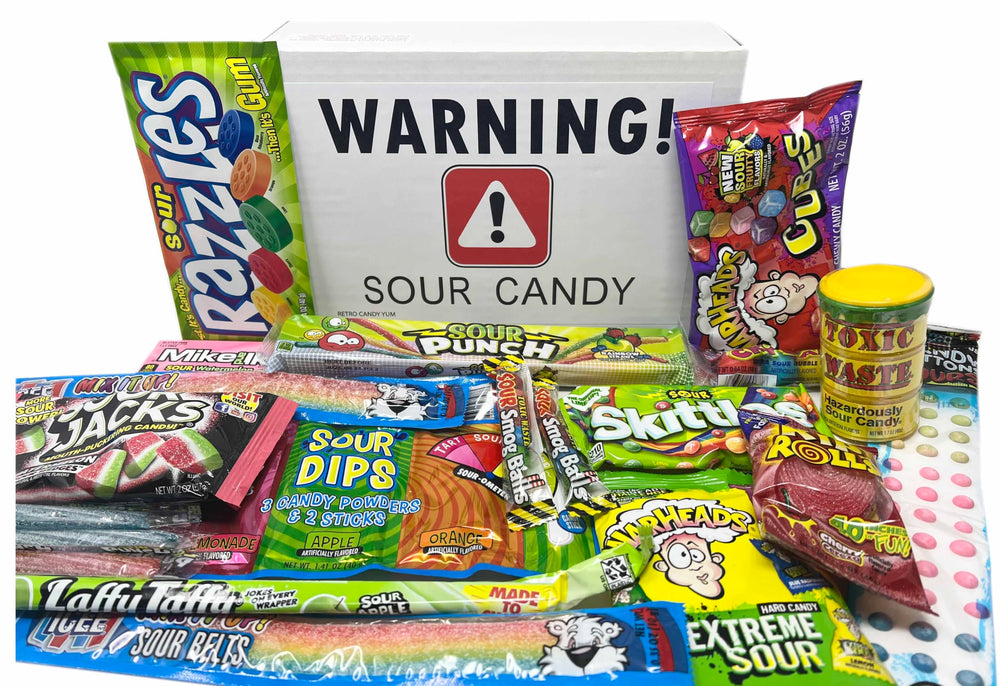 RETRO CANDY YUM sour candy mix box for gifting and shared snacking