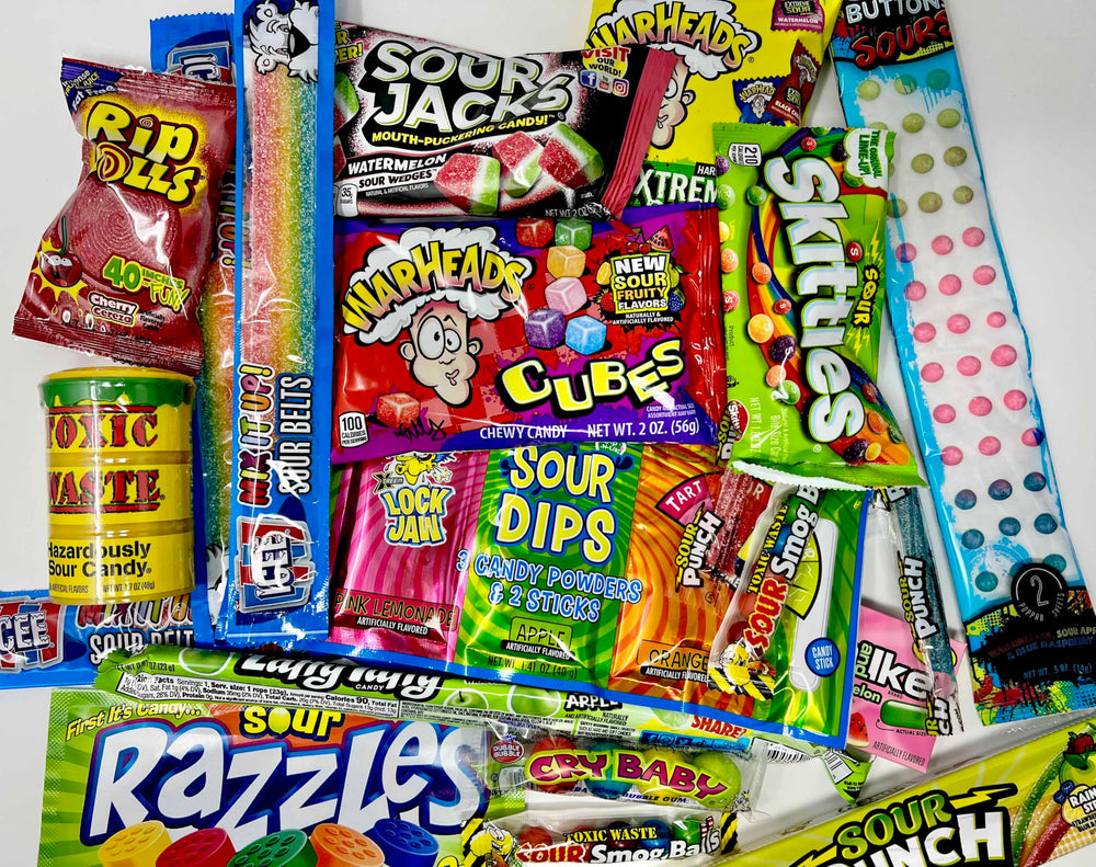 RETRO CANDY YUM yellow barrel sour featured for intense tang and a challenge