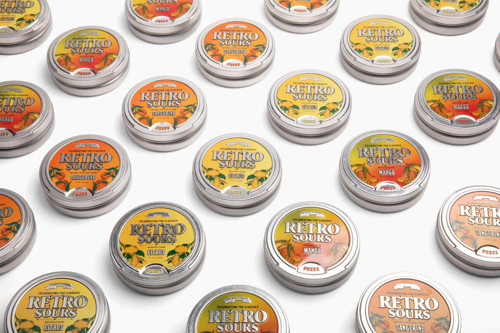 Retro Sours Tangy Bites close-up reveals bold flavor and sour kick.