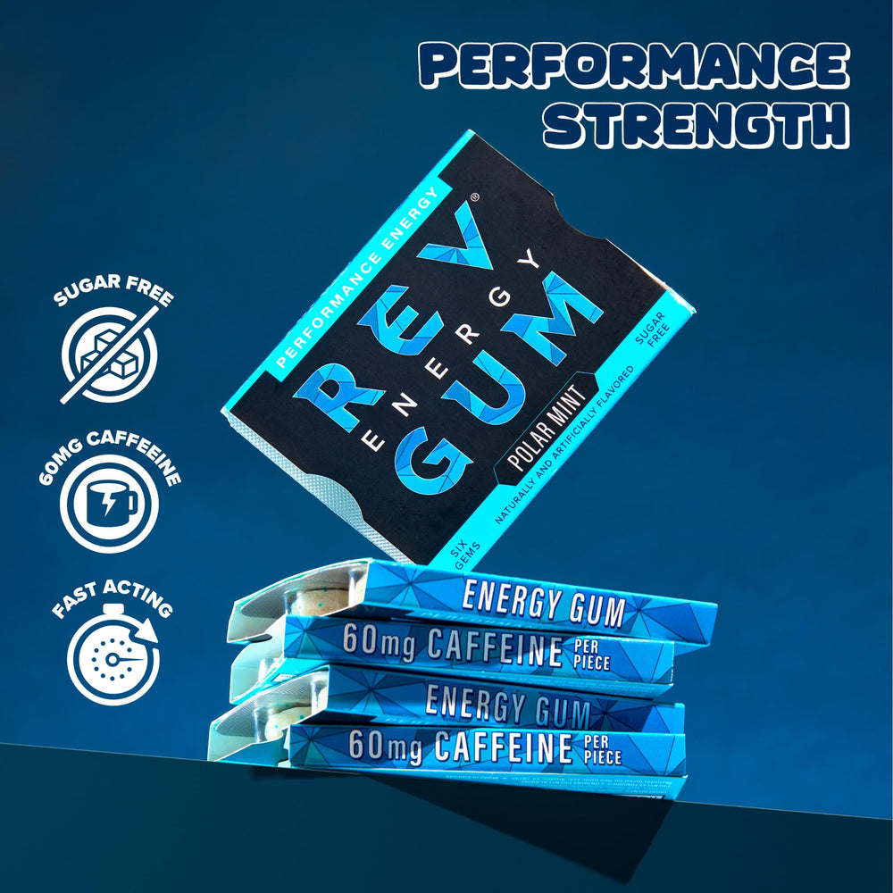 REV Energy Gum packaging close-up highlighting compact design for portability