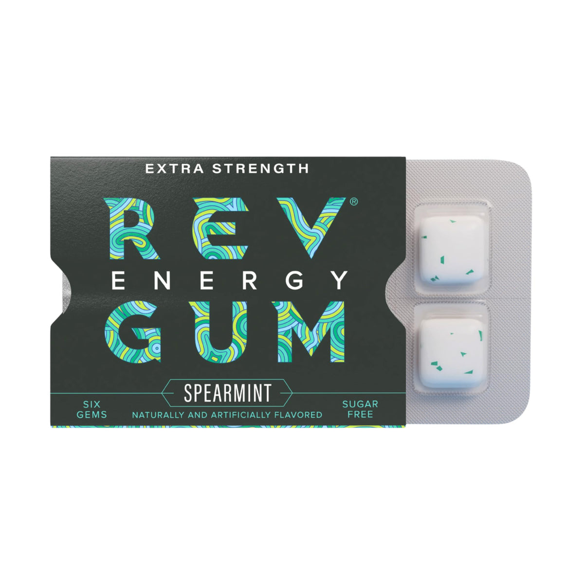 REV Gum caffeine energy packaging showcases on-the-go boost for busy days