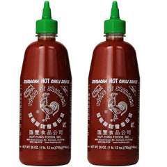 Rex Sriracha bottle pour shows easy-squeeze design for quick heat at meals
