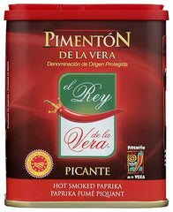 REY DE LA VERA hot pimenton bottle adds heat and depth to sauces and stews.