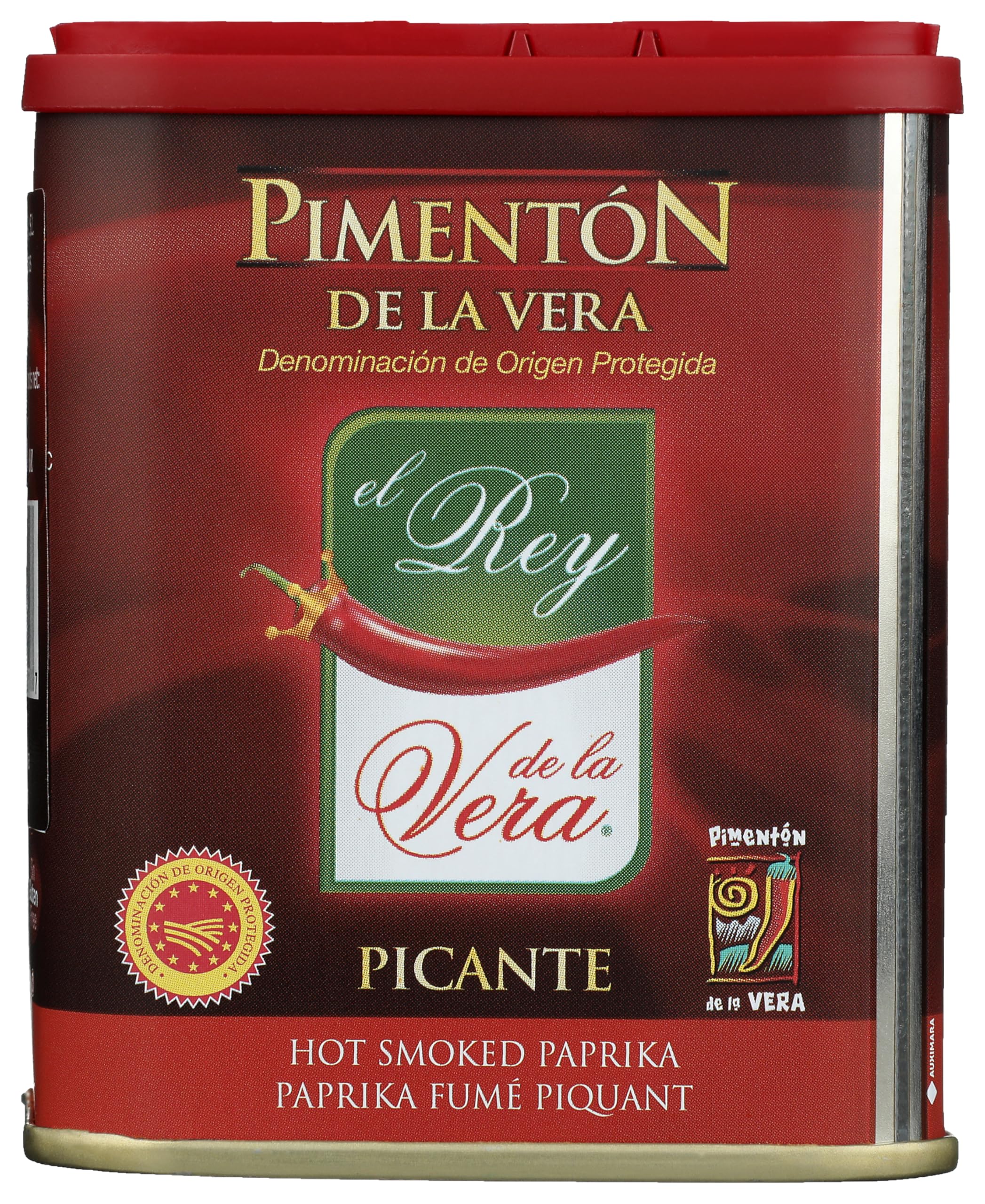 REY DE LA VERA smoked pimenton bottle showcases rich color and versatile flavor for cooking.