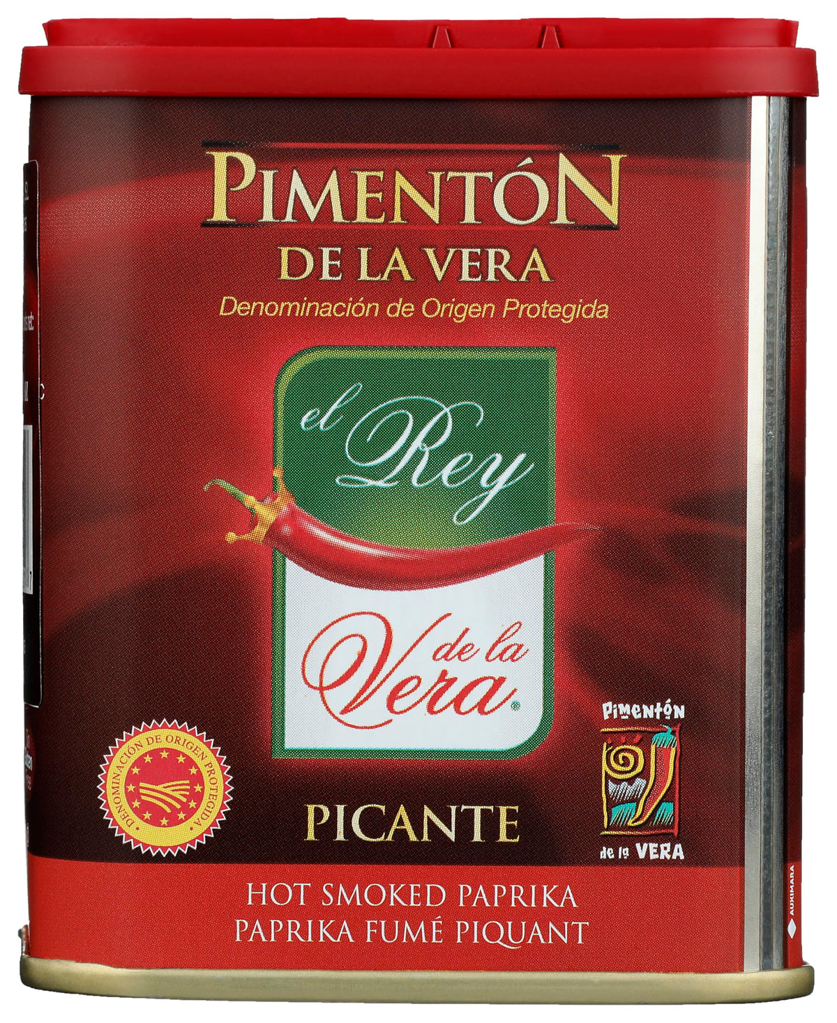 REY DE LA VERA smoked pimenton bottle showcases rich color and versatile flavor for cooking.
