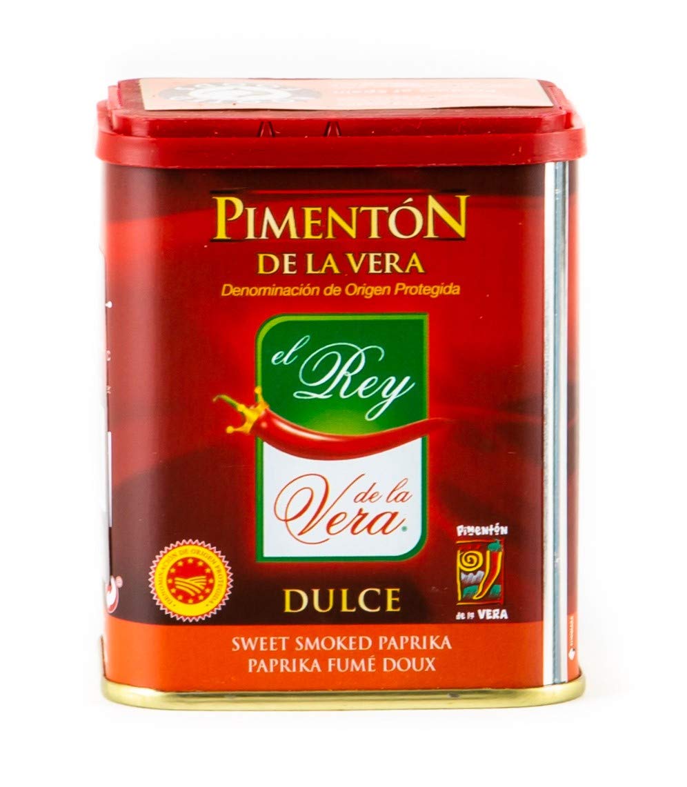 REY DE LA VERA paprika front view highlighting authentic packaging
