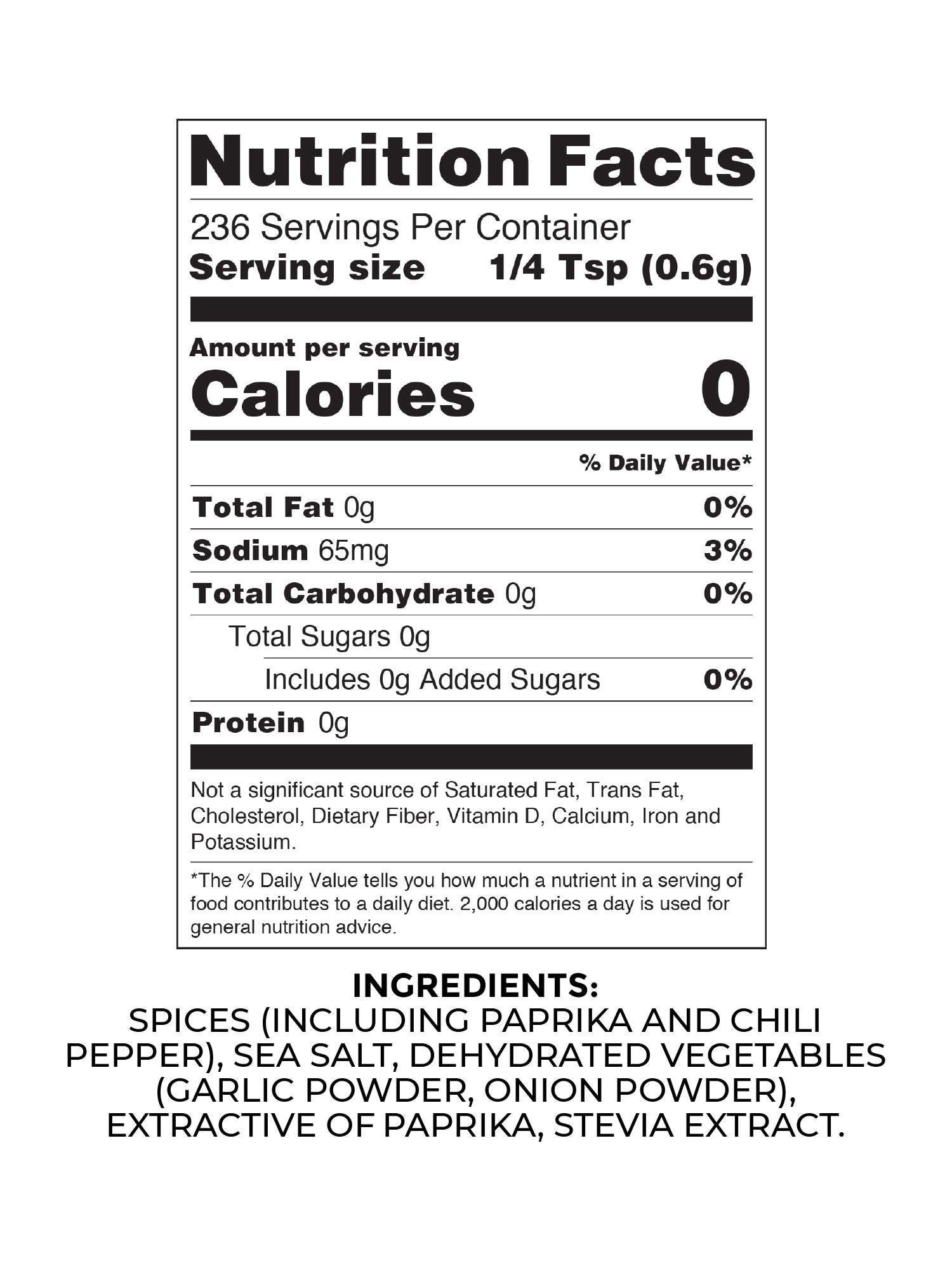 Rib Rack Original Sugar Free BBQ Rub spice blend—earthy paprika garlic aroma.