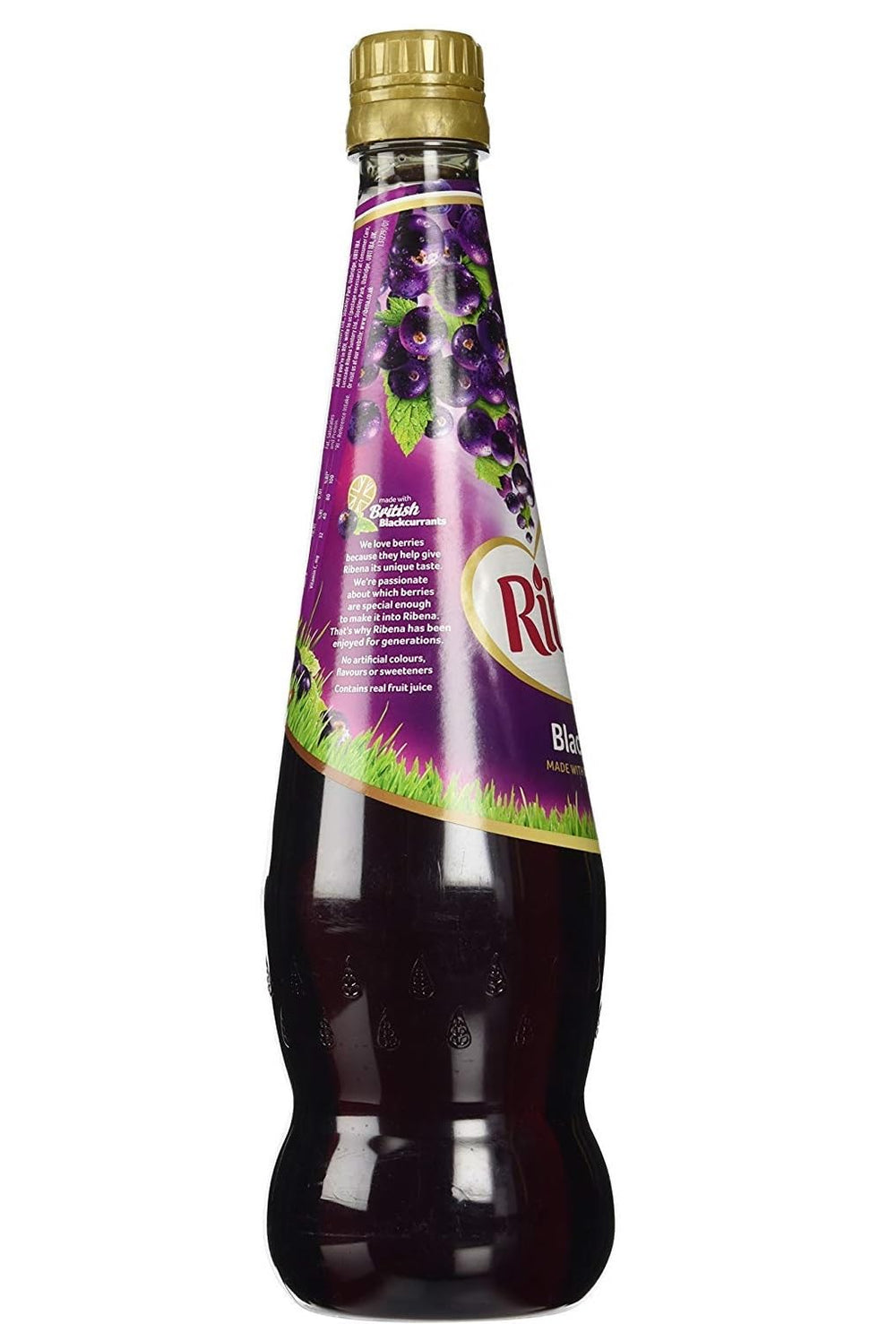 Ribena Original Blackcurrant Drink being poured over ice for a refreshing serve