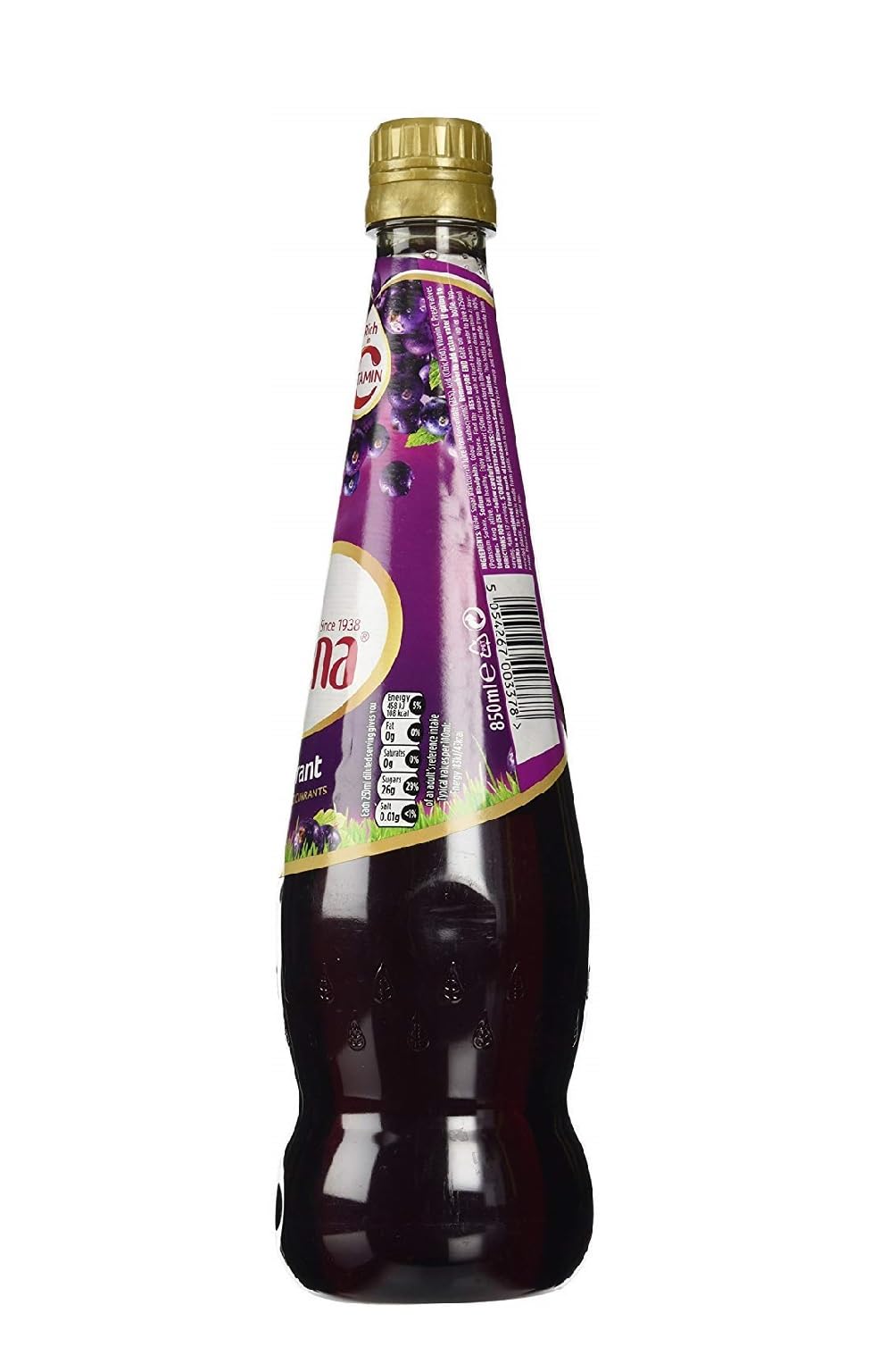 Ribena Original Blackcurrant Drink four-pack side view emphasizes compact storage