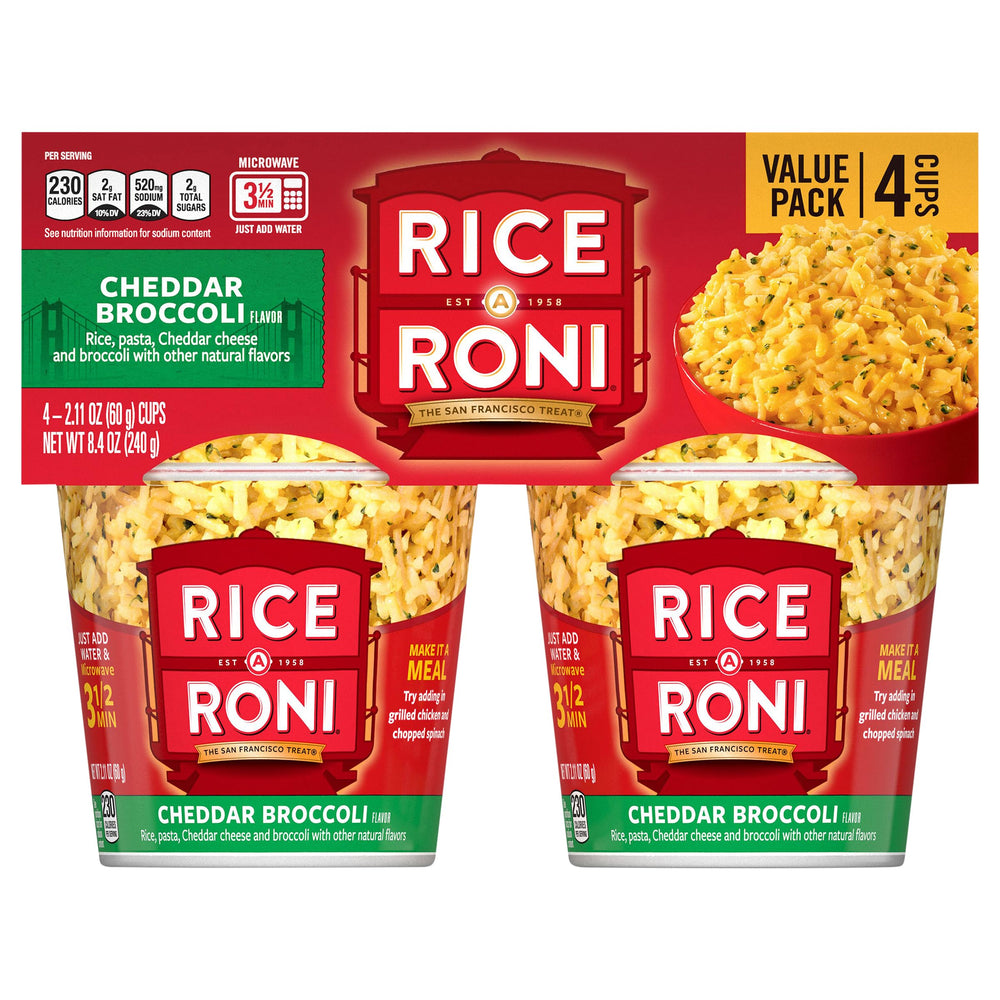 Rice-A-Roni Cheddar Broccoli Cup — single-serve meal in minutes for easy microwaving