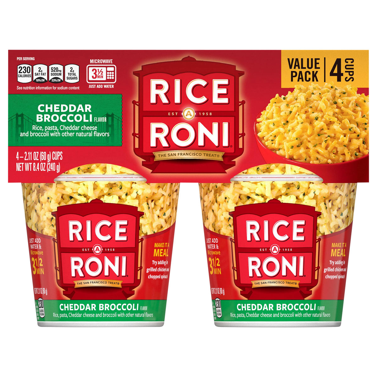 Rice-A-Roni Cheddar Broccoli Cup — single-serve meal in minutes for easy microwaving