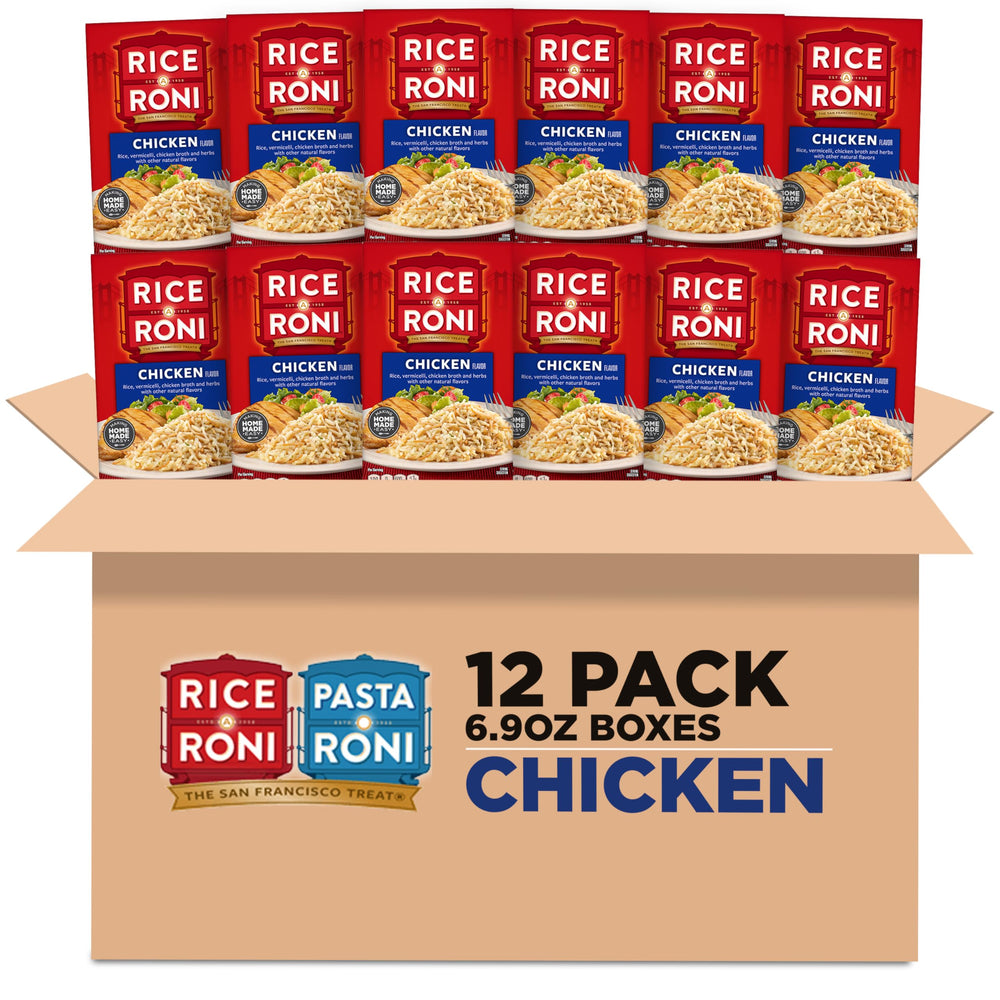 Rice-A-Roni Chicken lower-sodium box ideal for quick weeknight sides.